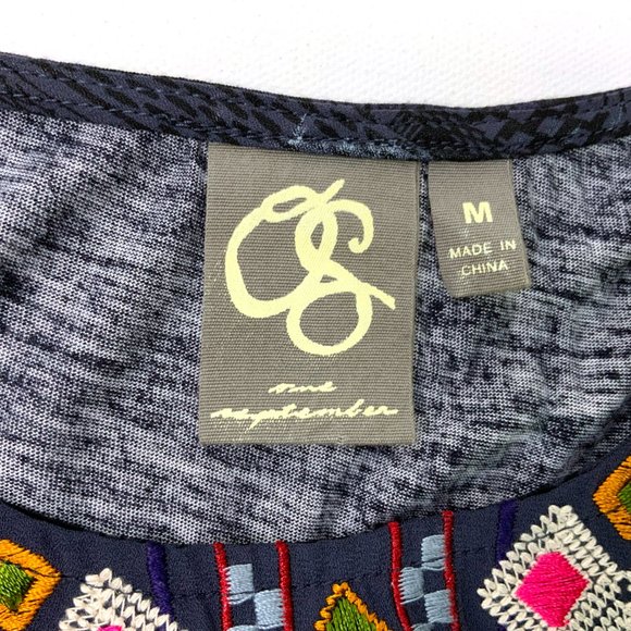 Anthropologie One September Barranco BOHO Embroidered Top Tunic  Sz M - Picture 7 of 16
